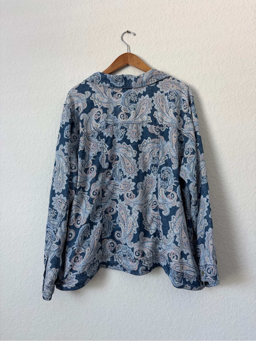 Ruby Rd Paisley Print Button-Front Jacket - Blue - Picture 4 of 4